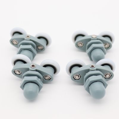 Roulettes double corps grises pour portes de douche diamètre 20mm - AURLANE