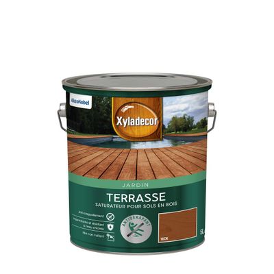 Saturateur pour sol extérieur en bois terrasses mat teck 5 L - XYLADECOR