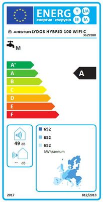 Chauffe-eau électrique 100L vertical connecté Lydos Hybrid Wifi - ARISTON