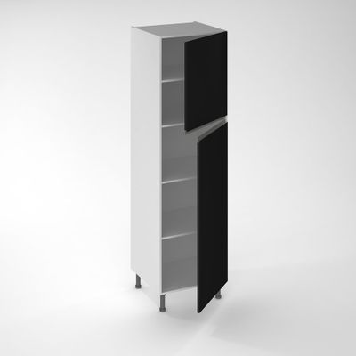 Porte avec poignée intégrée pour colonne de cuisine Mallorca noir mat 130 x 60 cm OFITRES