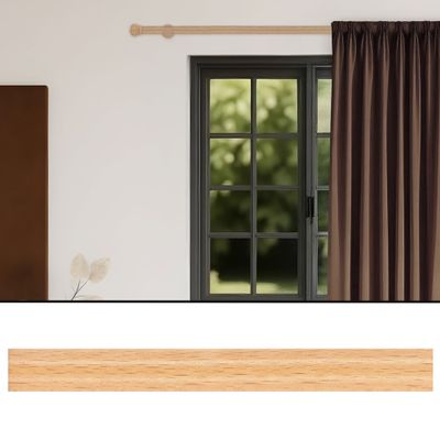 Tringle à rideaux en bois 1.50 m diam 28 mm Finition Hêtre - MOBOIS