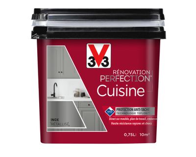 Peinture de rénovation pour cuisine inox finition satinée 0,75L - V33