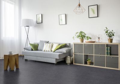 Dalle PVC adhésive effet pierre anthra. ép1,5mm 30,5x30,5cm 1m²/pqt résistant pièce humide GERFLOR