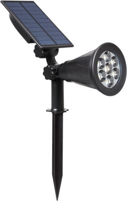 Spot à piquer extérieur solaire LED Spiky noir IP65 400 lumens blanc chaud - ARLUX