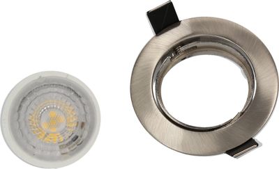 Spot LED encastrable GU10 orientable lumière blanc chaud Acier - Saphyr ARLUX