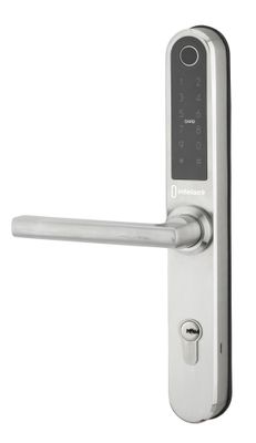 Poignée électronique polyvalente avec cylindre mécanique entraxe 85 mm finition silver INTELOCK