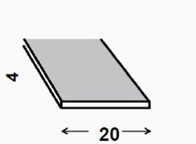 Profilé plat acier laminé 20 x 4 mm 1 m CQFD