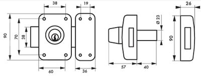 Verrou de porte d'entrée Apache à cylindre double entrée 40 mm blanc 3 clés THIRARD