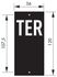 Plaque signalétique lettre Ter à visser 56 x 130 mm noir THIRARD