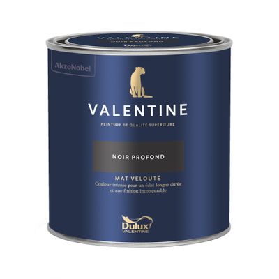 Peinture Valentine Mat Velouté Noir Profond 0,5 L - DULUX VALENTINE