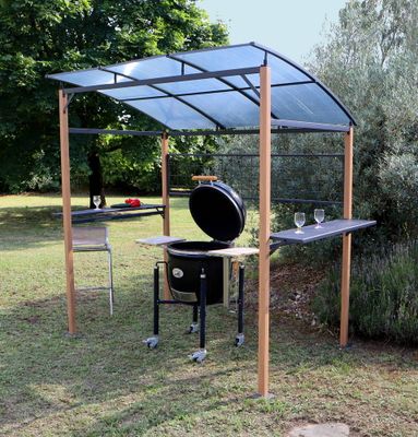 Abri pour barbecue en aluminium et acier graphite PROLOISIRS Livraison à domicile incluse