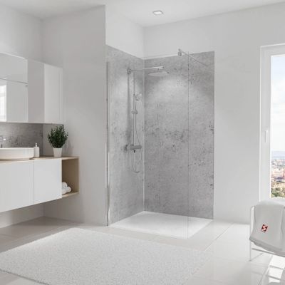 Panneaux muraux de douche 100+100x210 cm pierre gris clair DécoDesign Décor - SCHULTE