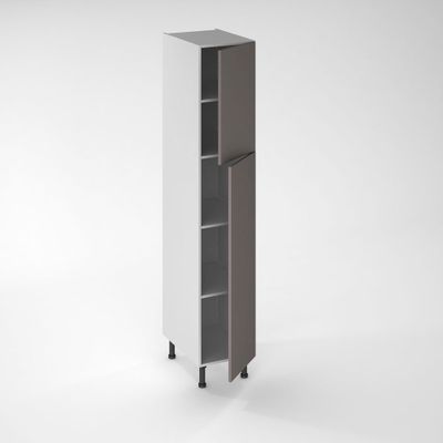 Façade pour demi-colonne de cuisine Lotus gris plomb mat 130 x 40 cm OFITRES