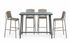 Ensemble MIAMI table mange debout aluminium 135x64x105 cm et 4 chaises hautes polypropylène  - JARDILINE