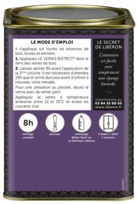 Vernis bistrot satin incolore 1 L - LIBERON