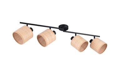 Réglette 4 spots E14 AIMEE noir et naturel 4 X 10W - CASALUM