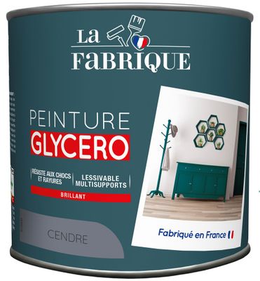 Peinture glycero Cendre brillant 0,5 L - LA FABRIQUE