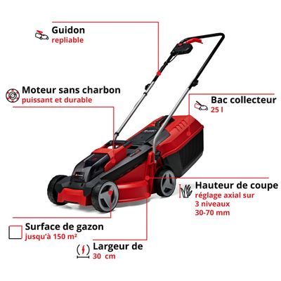 Tondeuse à batterie (non incluse) 18 V 30 cm GE-CM 18/30 Li-Solo - EINHELL