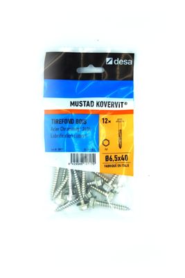 Tirefond Kovervit TH 6.5 x 40 mm par 12 MUSTAD