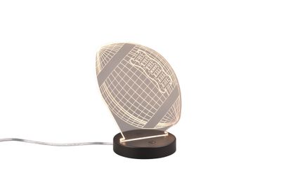 Lampe à poser LED Football noir et transparent 250 lumens blanc chaud - REALITY