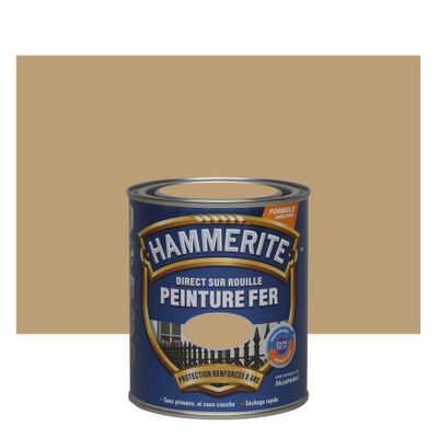 Peinture fer extérieur direct sur rouille finition martelé cuivre 0,75 L - HAMMERITE
