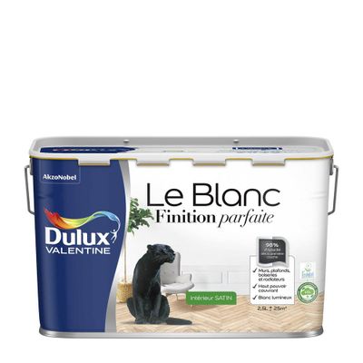Peinture acrylique Finition Parfaite Blanc satin 2,5 L - DULUX VALENTINE