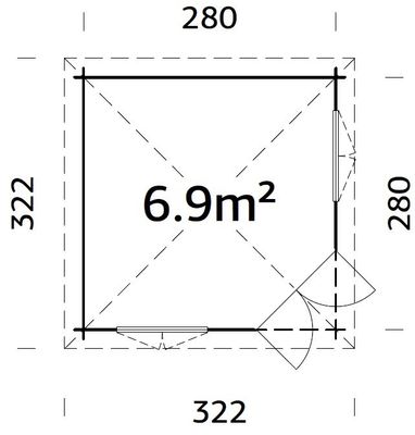 Abri de jardin bois Bois Naturel  Melanie 6,9m2 Livraison à domicile incluse