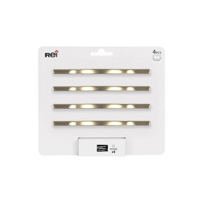 Poignée de meuble aluminium doré mat entraxe 128 mm par 4 REI