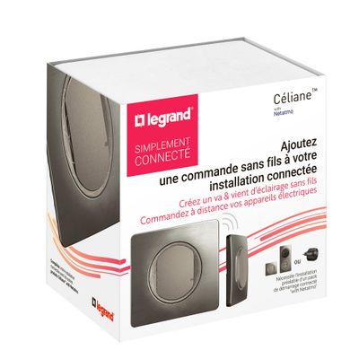 Commande connectée sans fil + plaque Titane - Céliane with Netatmo LEGRAND