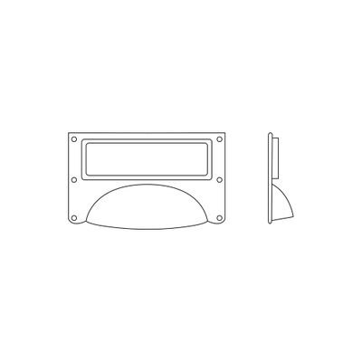 Poignée de meuble support étiquette vieux laiton 80 x 50 mm REI