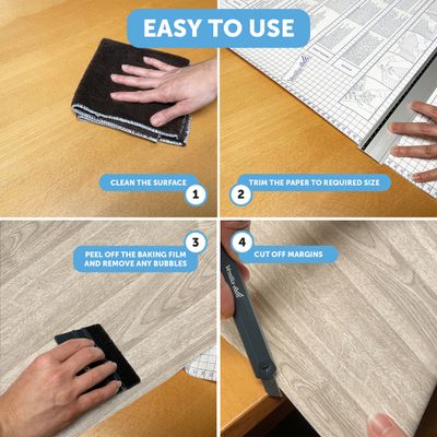 Adhésif décoratif effet bois pin taupe 2 x 0,45 m VENILIA