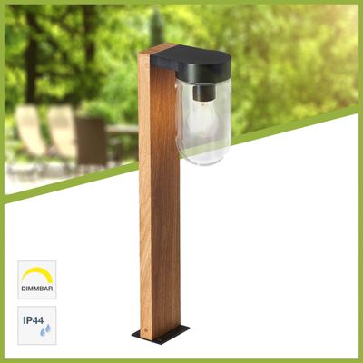 Borne extérieur E27 55cm Cabar bois et noir IP44 40W - BRILLIANT