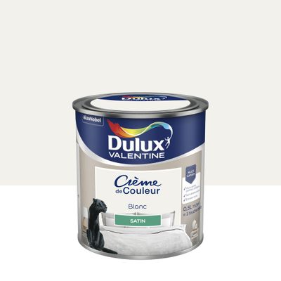Peinture Crème de Couleur Blanc satin 0,5 L - DULUX VALENTINE