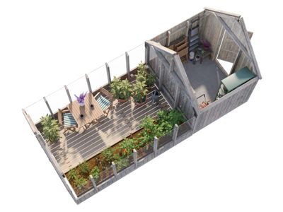 Extension pour serre de jardin Emilia en bois autoclave - 4 m² intérieur - Livraison à domicile - PALMAKO
