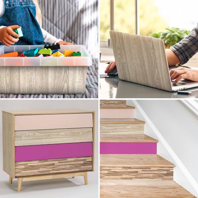 Adhésif décoratif effet bois pin taupe 2 x 0,45 m VENILIA