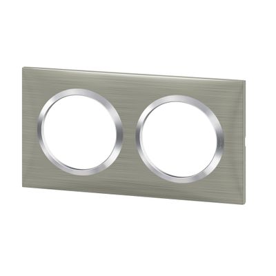 Plaque 2 postes inox brossé Dooxie - LEGRAND