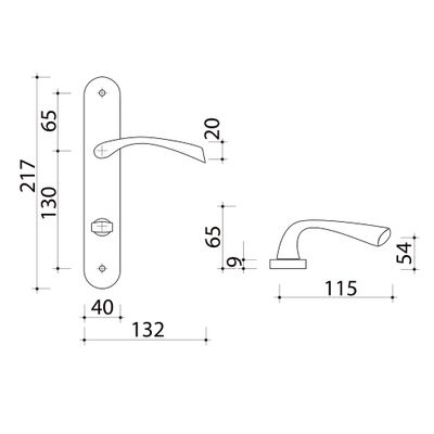 Poignées de porte Pop noir mat à condamnation ALPERTEC