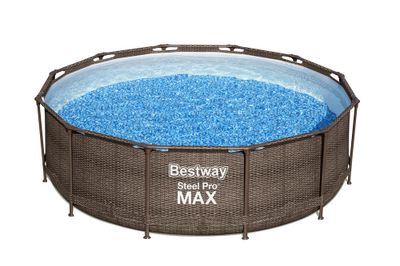 Piscine hors sol ronde tubulaire imitation tressé Ø 366 cm hauteur 100 cm - BESTWAY