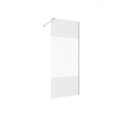 Paroi de douche à l'italienne 90x195 cm profilé chrome verre sérigraphié 6 mm Serenity - OCEA