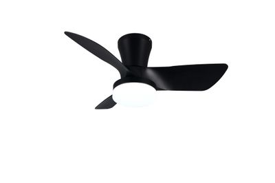 Ventilateur de plafond avec lumière LED + télécommande Noir Ø76cm - Randers REALITY