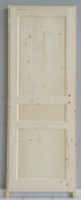 Porte intérieure plaqué sapin 3 panneaux traverse droite 83 x 204 cm poussant droite
