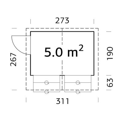 Kiosque bois Bois Naturel  Stella 5m2 Livraison à domicile incluse