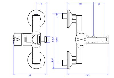 Mitigeur bain et douche chromé Alto EUROSANIT