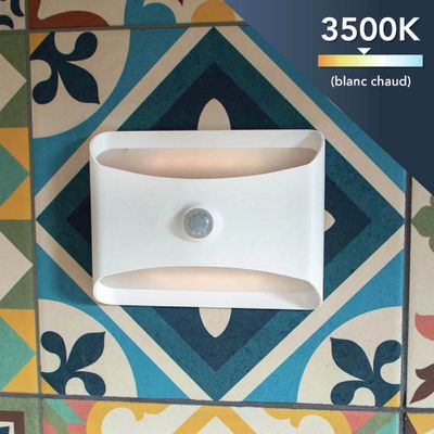 Veilleuse LED détecteur de mouvements + crépusculaire Casan blanc - TIBELEC