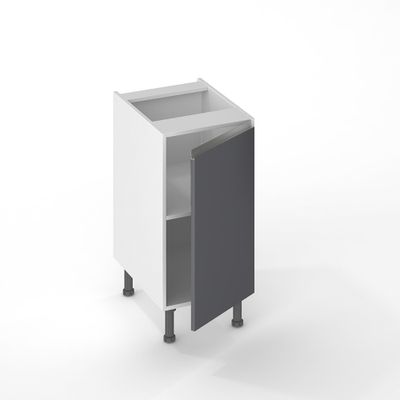 Porte avec poignée intégrée pour meuble de cuisine Mallorca gris plomb mat 70 x 40 cm OFITRES