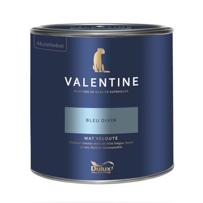 Peinture Valentine  Mat Velouté Bleu Divin 2 L - DULUX VALENTINE