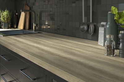 Plan de travail aggloméré hydrofuge stratifié bois authentique - 38 x 640 x 2770 mm - AJ TIMBER