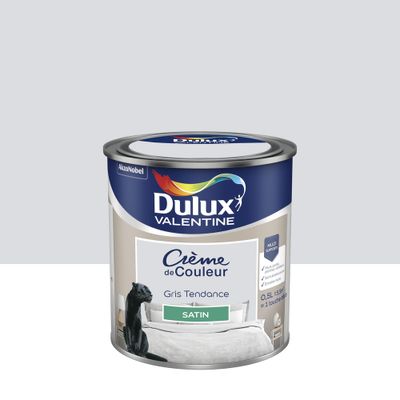 Peinture crème de couleur Gris Tendance Satin 0,5 L - DULUX VALENTINE
