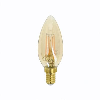 Ampoule Filament LED Flamme vintage E14 4W = 350 Lumens blanc chaud - XANLITE
