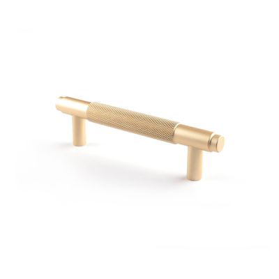 Poignée de meuble cylindrique aluminium doré mat entraxe 96 mm REI